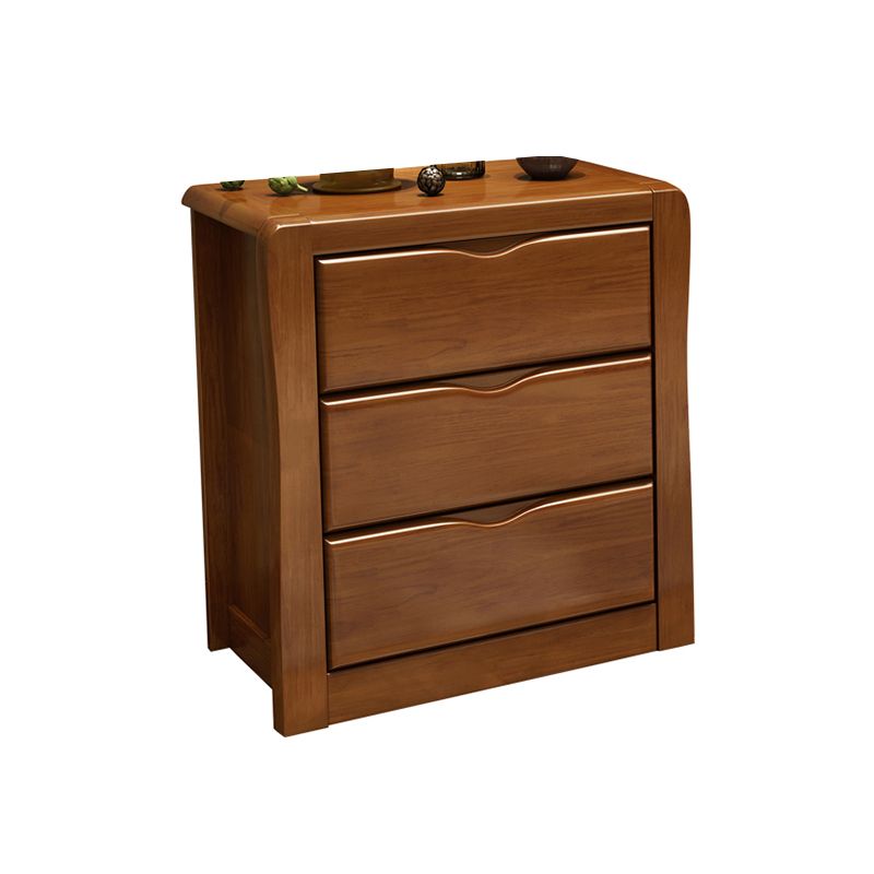 Mid-Century Modern Wooden Accent Cabinet with Drawer Brown Cabinet