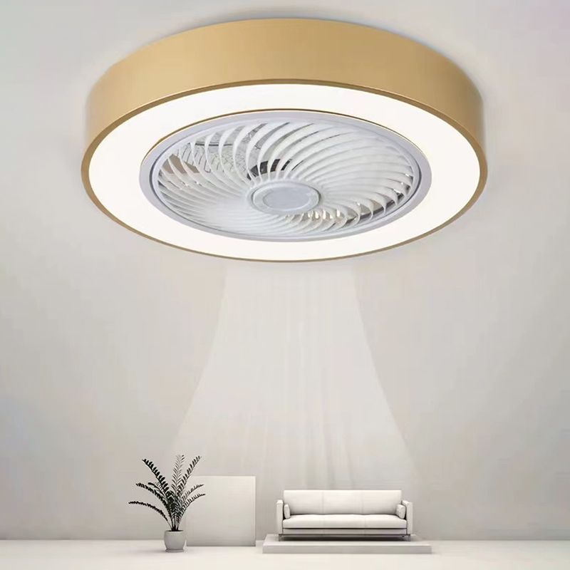 5-Blade Contemporary Ceiling Fan Polish Finish Fan with Light for Foyer