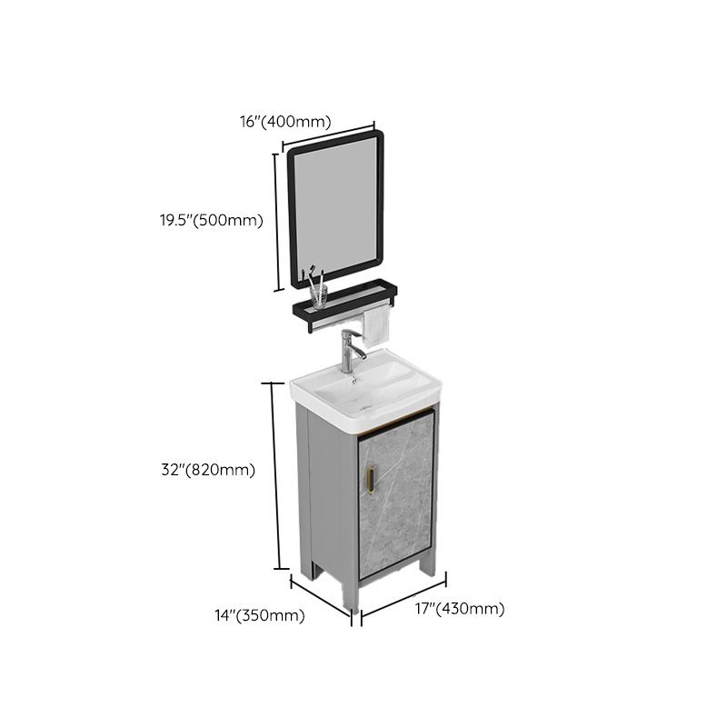 Bathroom Vanity Set Drawer Ceramic Sink Faucet Free Standing Vanity Set with Mirror