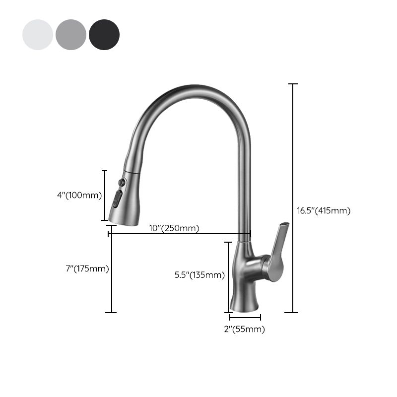 Modern 1-Handle Faucet Copper Pull down with Water Dispenser Standard Kitchen Faucet