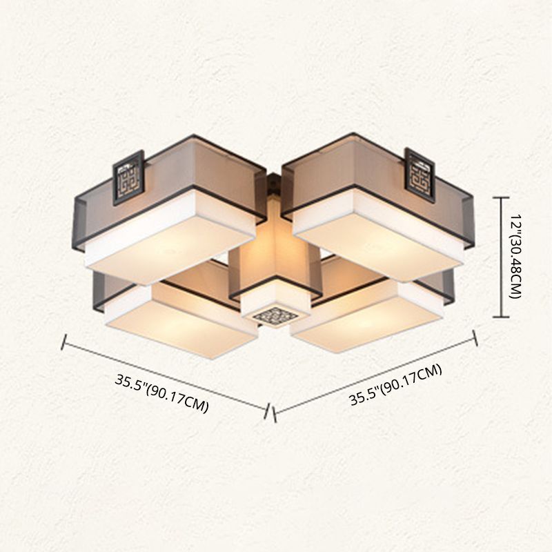 Lámpara de techo de tela sombreada lámpara de montaje de estilo tradicional techo de techo monte