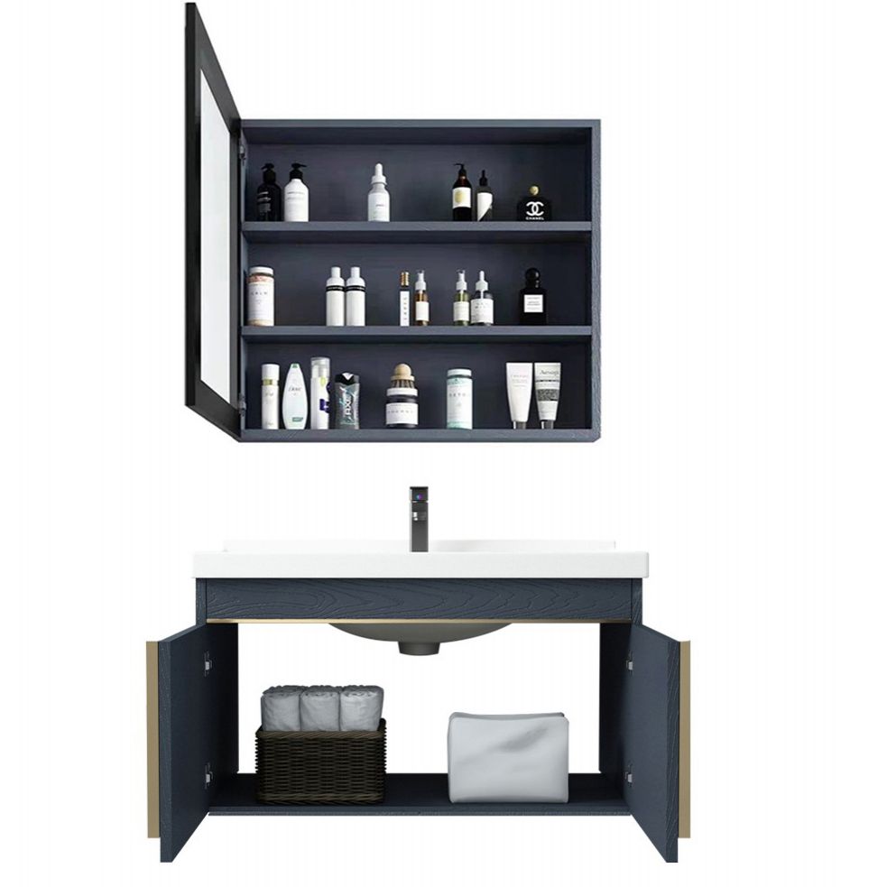 Contemporary Wall Mount Bath Vanity Mirror Cabinet Vanity Cabinet with Storage Shelving