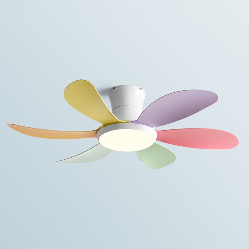 Metal Fan Shape Ceiling Fan Kid Style 1-Light Ceiling Mount Fans Fixtures