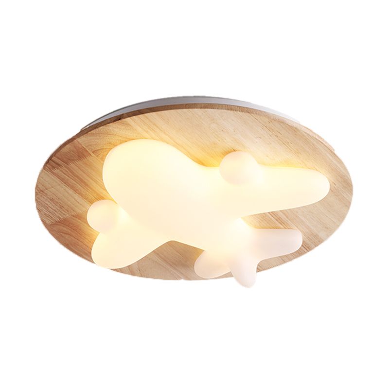 Close to Ceiling Lighting Simple Style LED Wooden Close to Ceiling Lamp