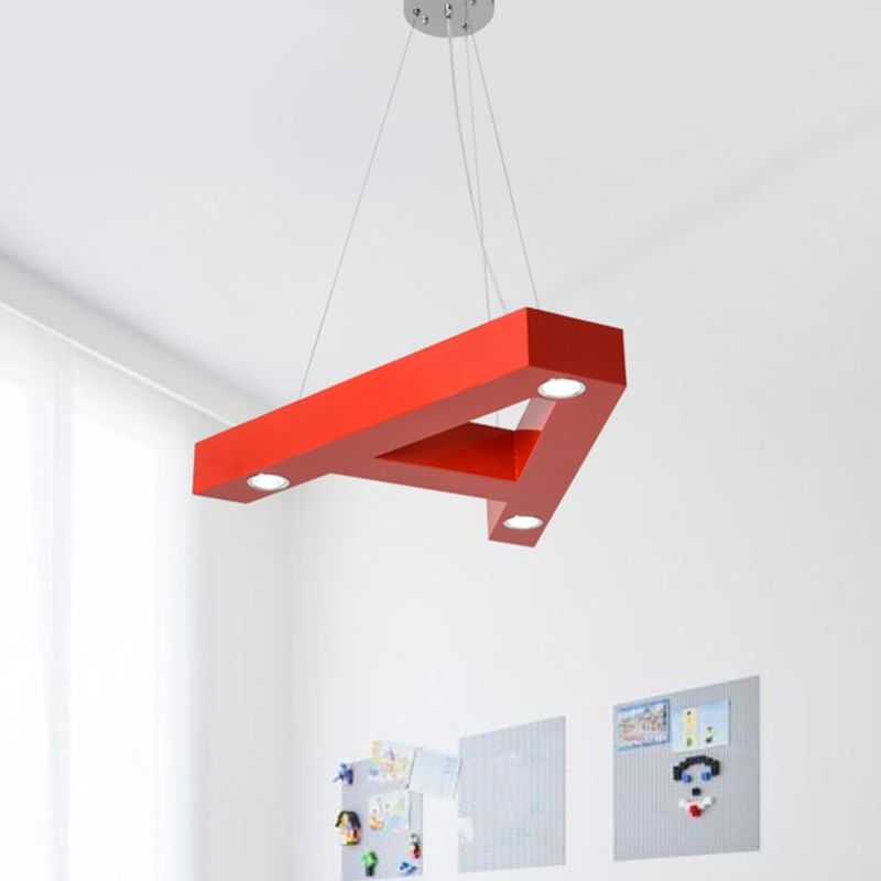 A/B/C-Shape Acrylic Ceiling Hang Fixture Macaroon Red/Yellow/Green LED Chandelier Light for Baby Room