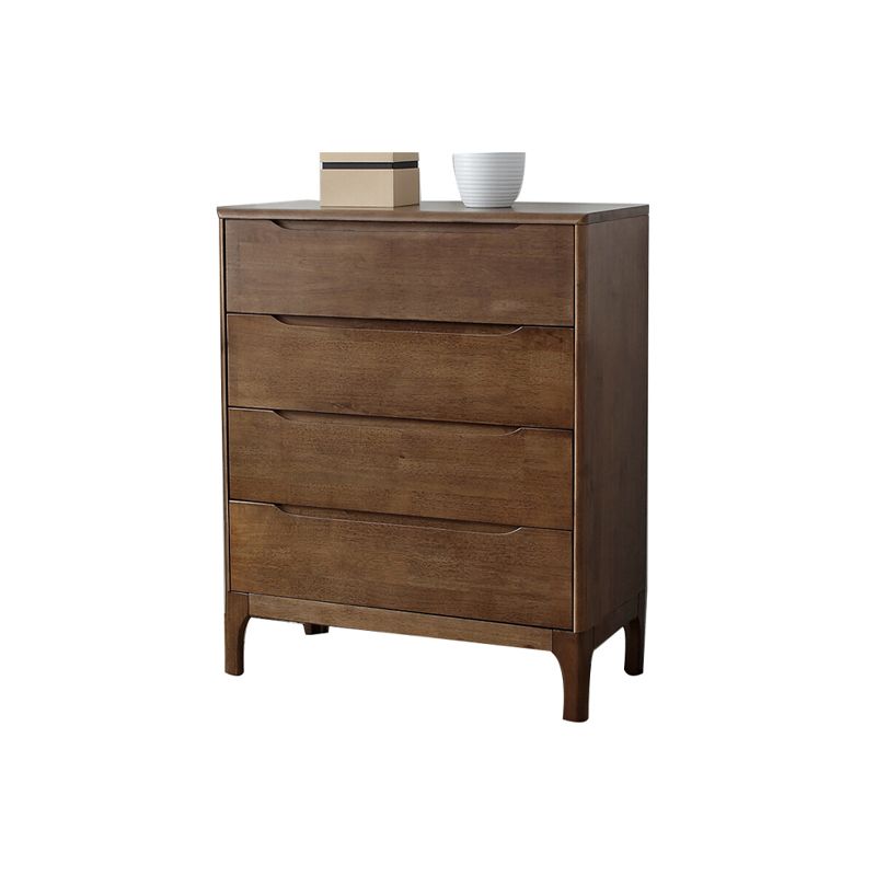 Rubber Wood Storage Chest Dresser Modern Storage Chest with Drawers for Bedroom