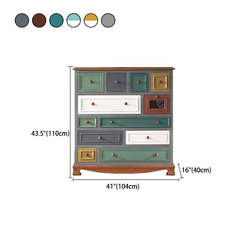 Traditional Style Chest Wooden Storage Chest with Drawers for Bedroom