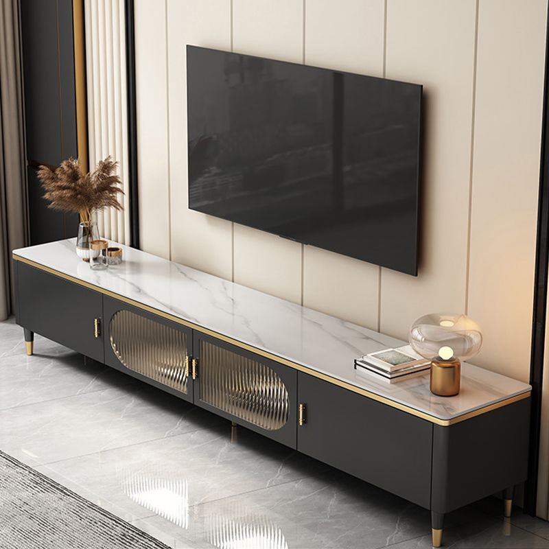 Contemporary Media Console Stone TV Media Stand for Living Room