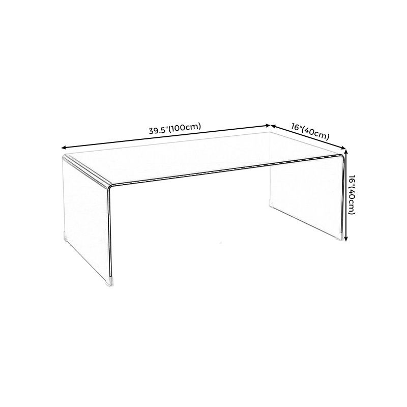 Modern Square Sled Base Glass Square Coffee Table for Apartment