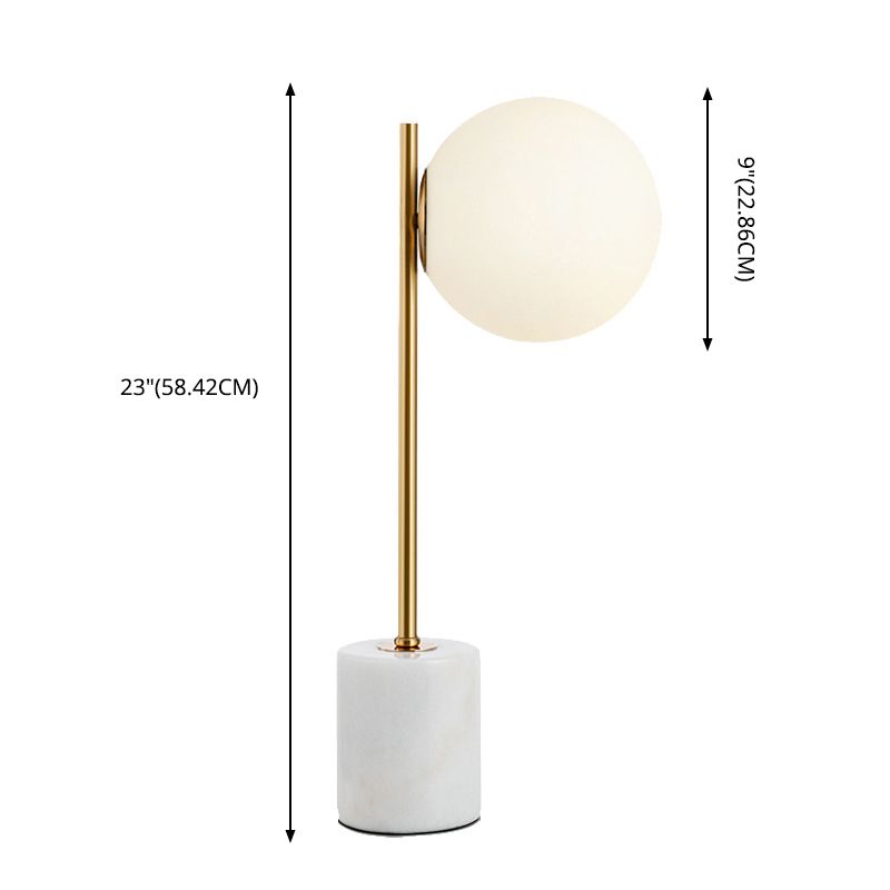 Simplicité Style Grosted Glass Globe Table Lampe Marbre blanc Base Home Decorative Éclairage décoratif