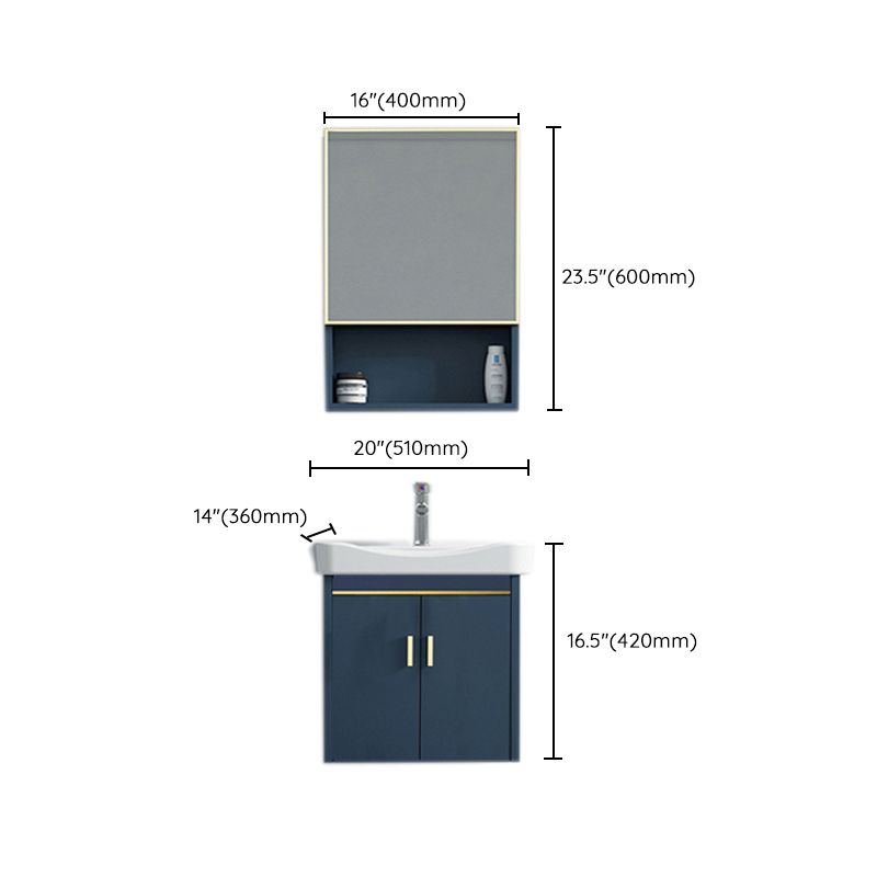 Modern Wall-mounted Bathroom Vanity Cabinet with Soft Close Door