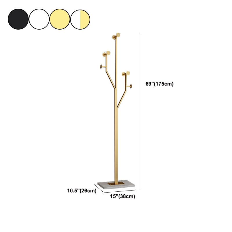 Glam Metallic Hall Tree Hooks Design Coat Rack for Living Room