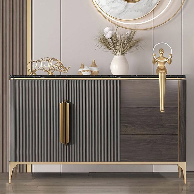 Modern & Contemporary Side Board Adjustable Shelving Credenza with Drawers and Cabinets