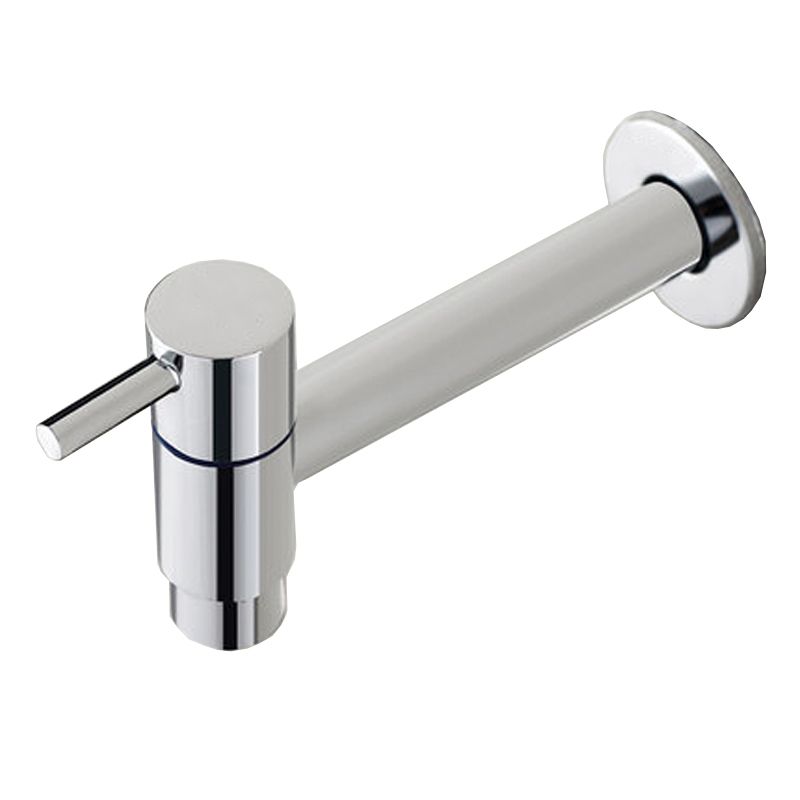 Contemporary Wall Mounted Bathroom Faucet Single Hole Low Arc Solid Brass Circular Faucet