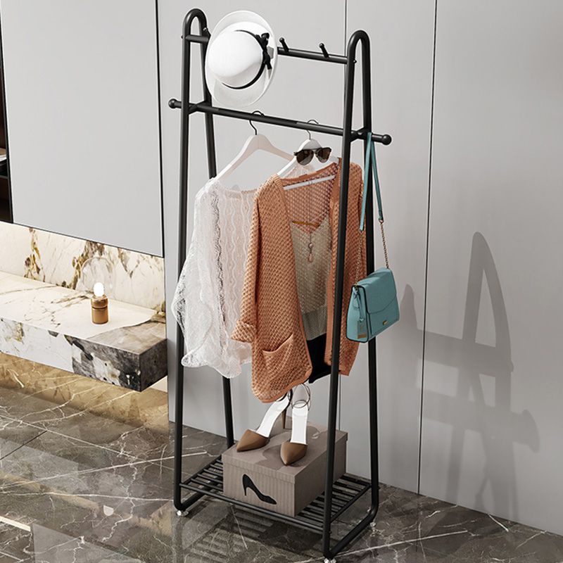 Contemporary Plain Coat Rack Free Standing Metal Coat Rack with Castors