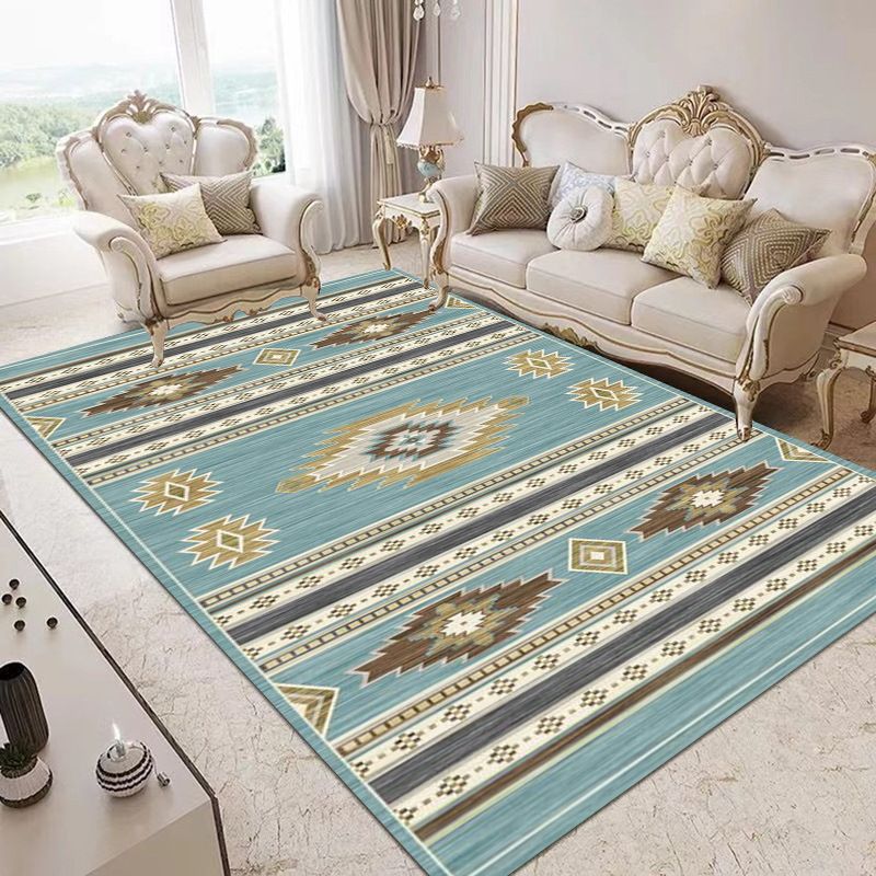 Classic Native American Rug Distinctive Polyester Area Carpet Non-Slip Backing Rug for Living Room