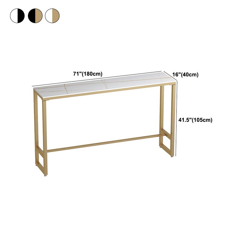 Nordic Glam Style Bar Counter Table Metal Rectangle Table for Kitchen