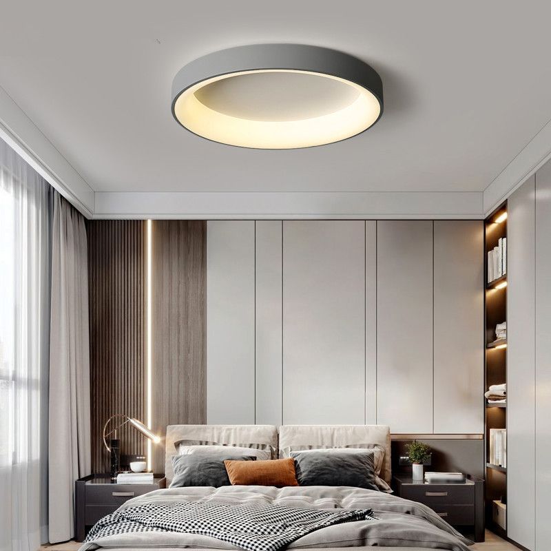 Single White Modernism LED Flush Mount Lighting Unique Ceiling Light for Bedroom