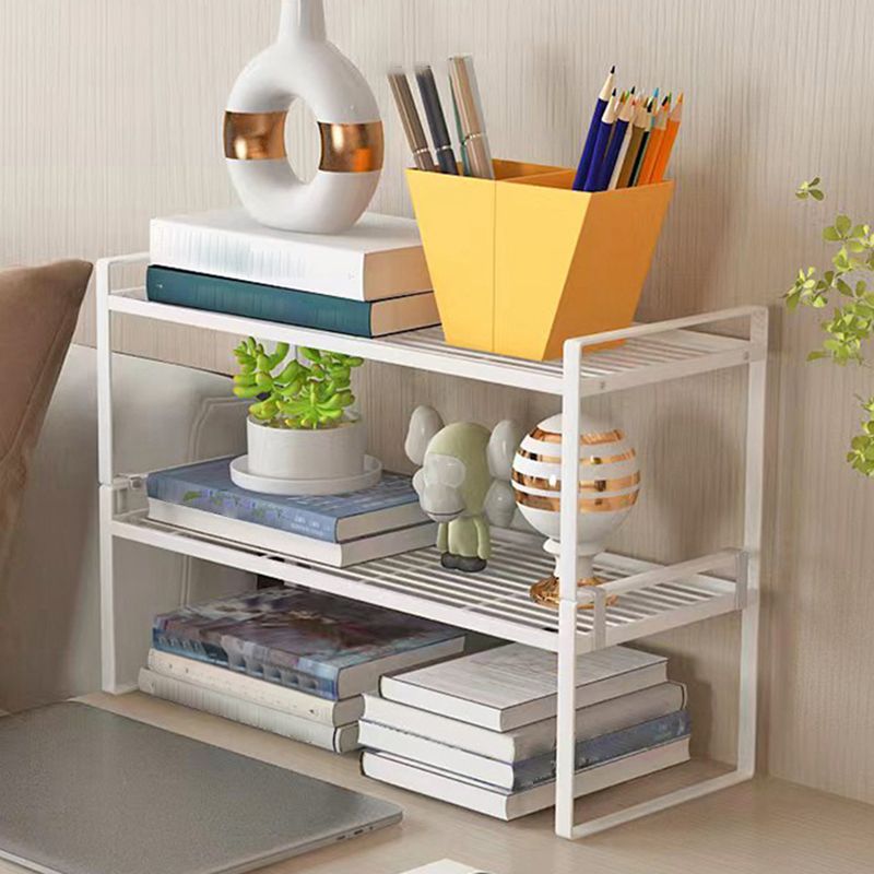 Contemporary Style Metal Bookshelf Open Back Bookcase for Home Office