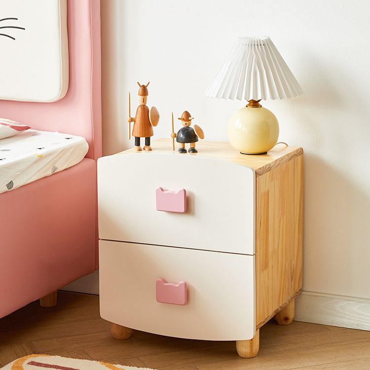 Narrow Kids Nightstand Solid Wood Kids Bedside Table with Drawers