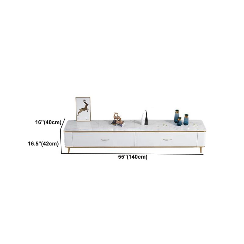 Contemporary TV Console in White TV Stand for TVs with Drawers