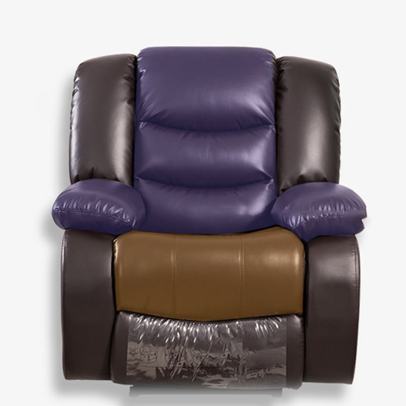 Traditional Style Standard Recliner Genuine Leather in Dark Brown Indoor Recliner Chair