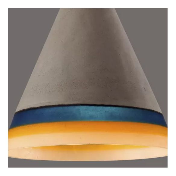 Dark Blue/Light Blue/Orange Conic Pendant Light Antique Style Cement 1 Head Restaurant Hanging Light Fixture