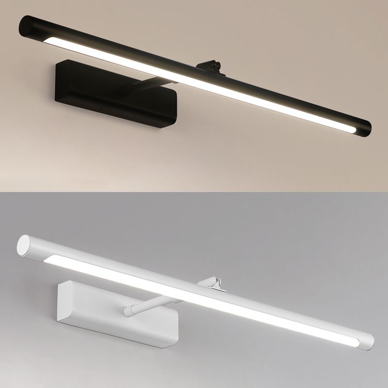 Luz de la pared de la pared del brazo de sombra lineal de estilo moderno 1 lámpara de apliques de luz en blanco