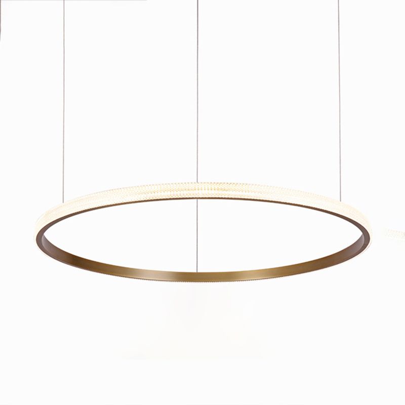 Circle Shade Metal Chandelier Lights Assemblées d'éclairage de lustre moderne en or