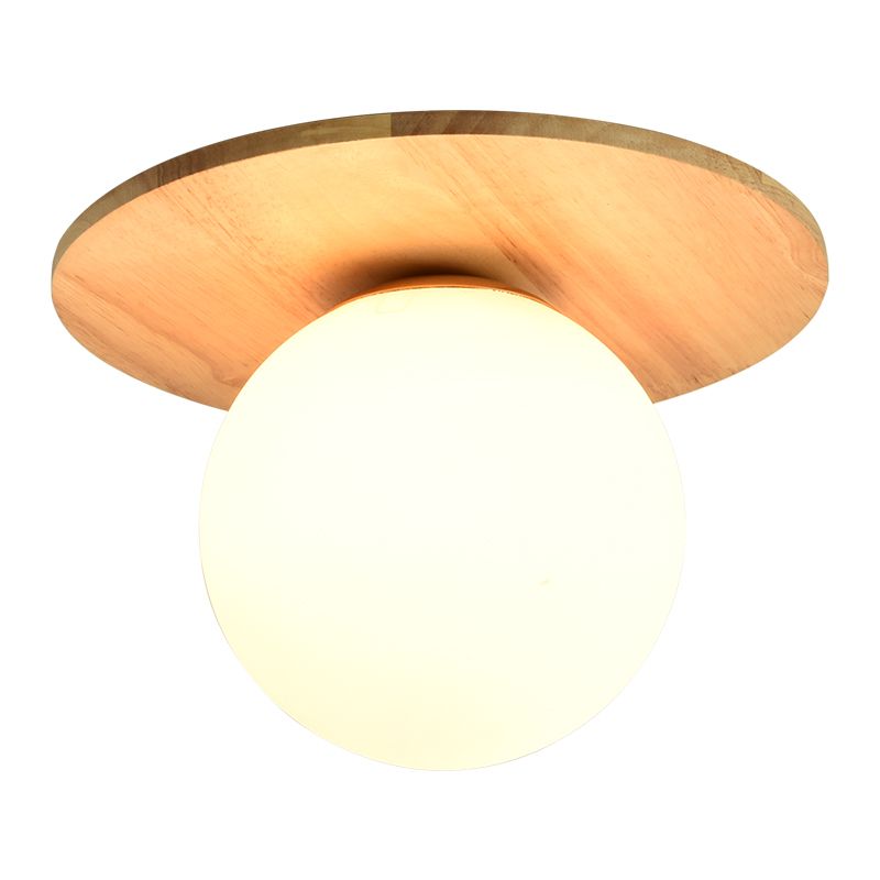 Modern Simple Ceiling Lamp Ball Shape Wooden Ceiling Light for Bedroom