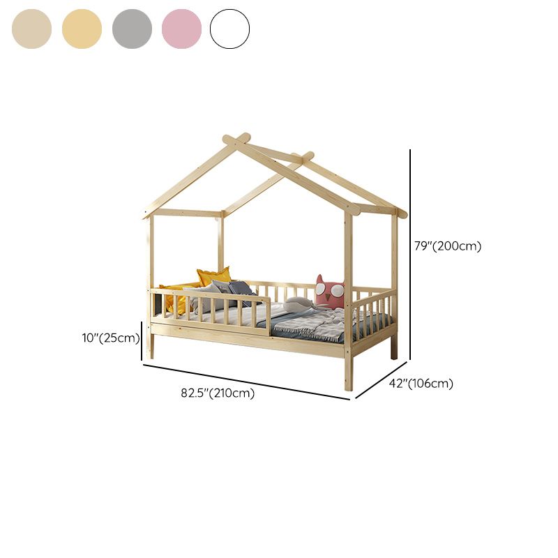 Solid Wood Nursery Crib with Casters Scandinavian Baby Crib with Guardrail