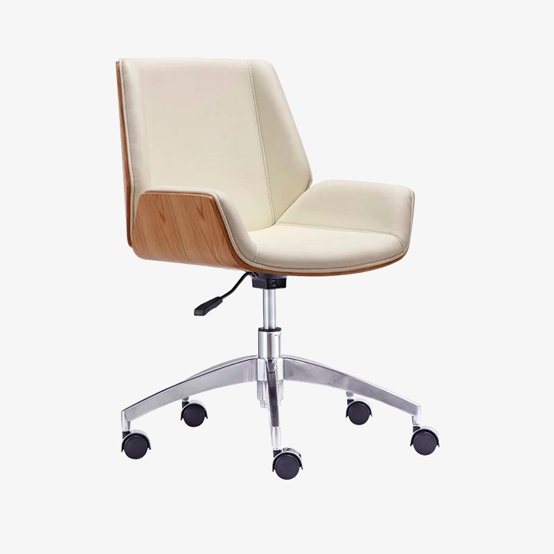 Modern Swivel Desk Chair Faux Leather Conference Mid Back Chair