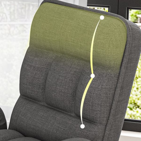 Contemporary Fabric Desk Chair Fixed Arms Office Chair for Home Office