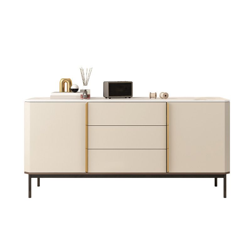 Glam Style Sideboard Stone Side Board with Cabinets and Drawers