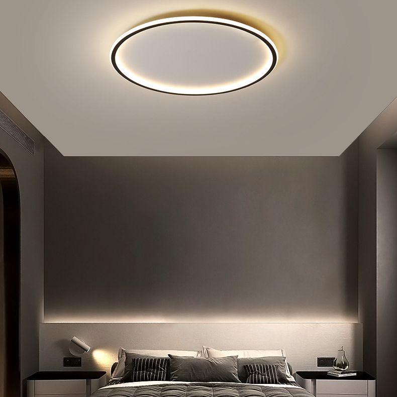 Modernism in Black Ceiling Mount LED Circle Iron Flush Mount