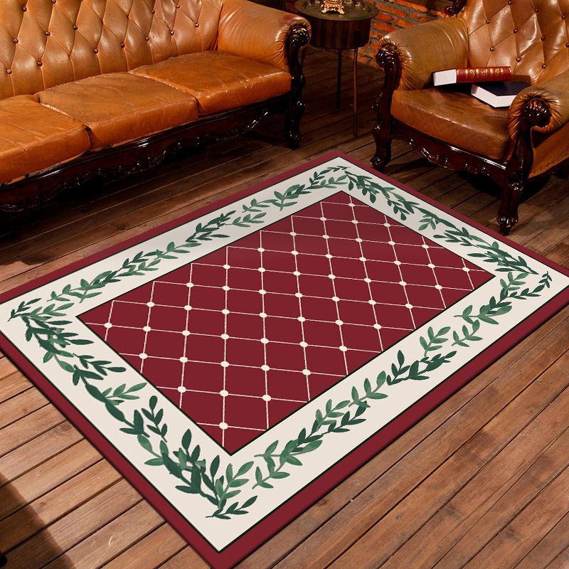 Nostalgic Persian Rug Multi Colored Trellis Carpet Non-Slip Washable Pet Friendly Rug for Living Room