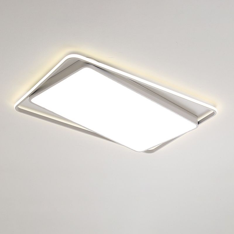 Modern White Flush Mount Lighting Geometric LED Ceiling Light for Living Room