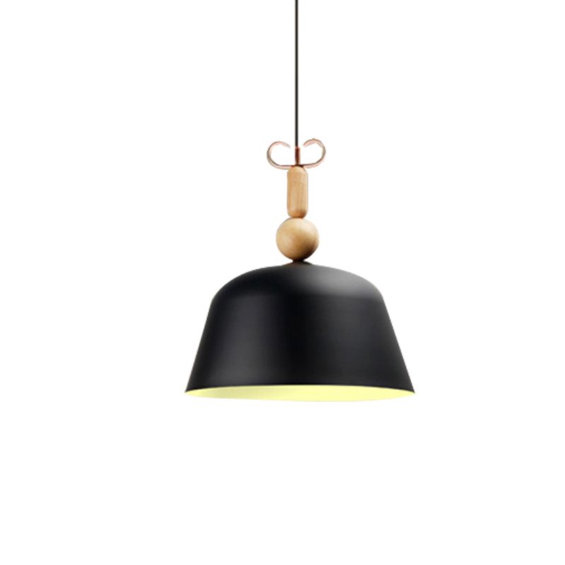 12"/16" Wide Nordic Style Bell Pendant Lighting Metal Single Light Monochrome Hanging Lamp for Kitchen Island