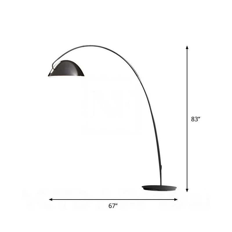 Linear/Kapsel/Bogenbodenleuchte Designer Metall Einerbulst Wohnzimmer Stehlampe in Schwarz