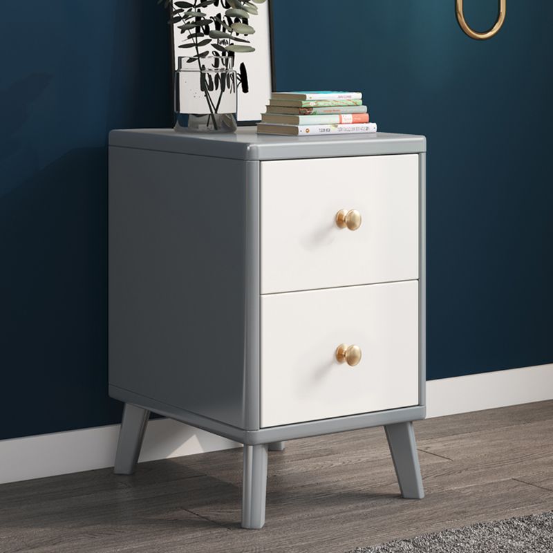 Solid Wood Bedside Cabinet Contemporary Bed Nightstand for Bedroom