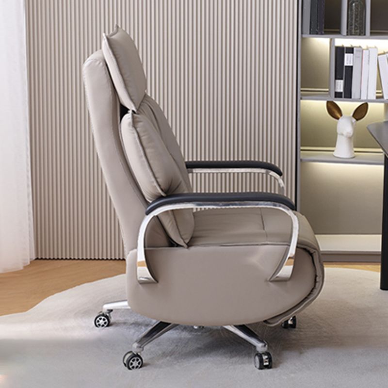 Modern Chair Leather Adjustable Seat Height Desk Chair with Wheels