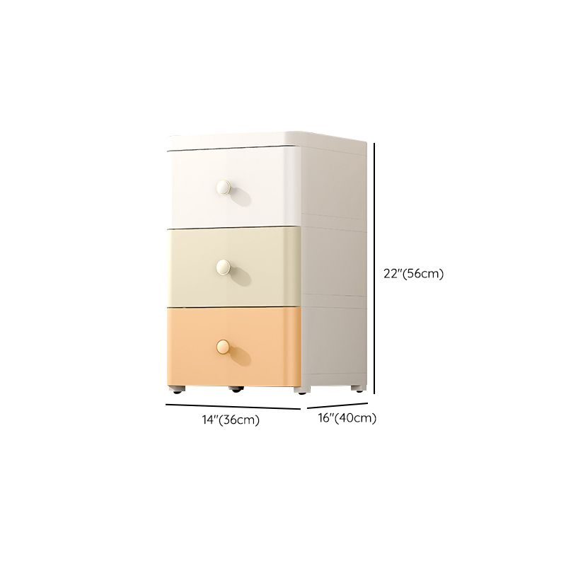 Modernism Plastic Nursery Dresser Vertical Kids Nightstand with 3/4/5/6/7 Drawers for Home