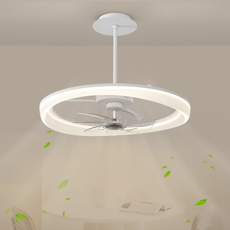 Matte White Ceiling Chandelier LED Contemporary Ceiling Fan Light Fixture