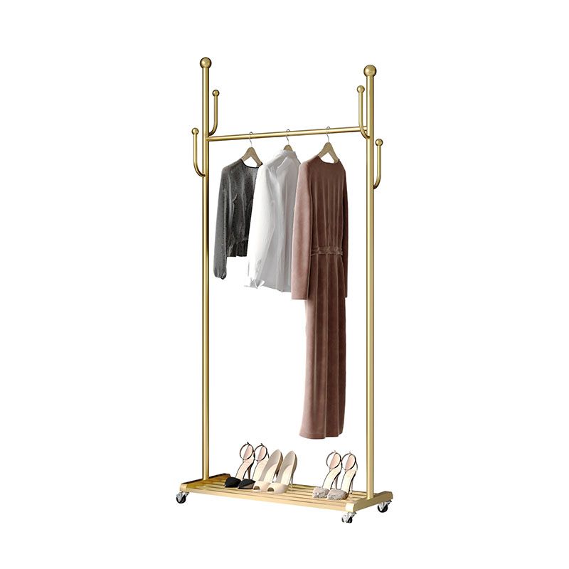 Gorgeous Metal Coat Rack Basket Storage Clothes Hanger with Coat Hooks