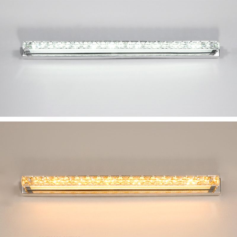 Lámparas de pared de tocador rectangular Luces de tocador de cristal de estilo de lujo modernos