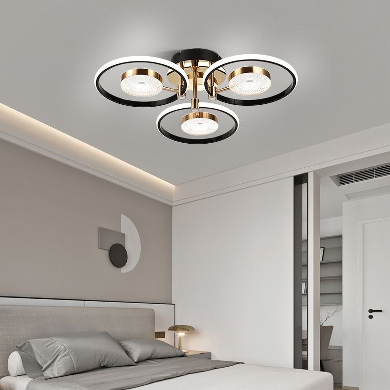 Modern Round Flush Ceiling Lights Metal Multiple-Light Flush Mount