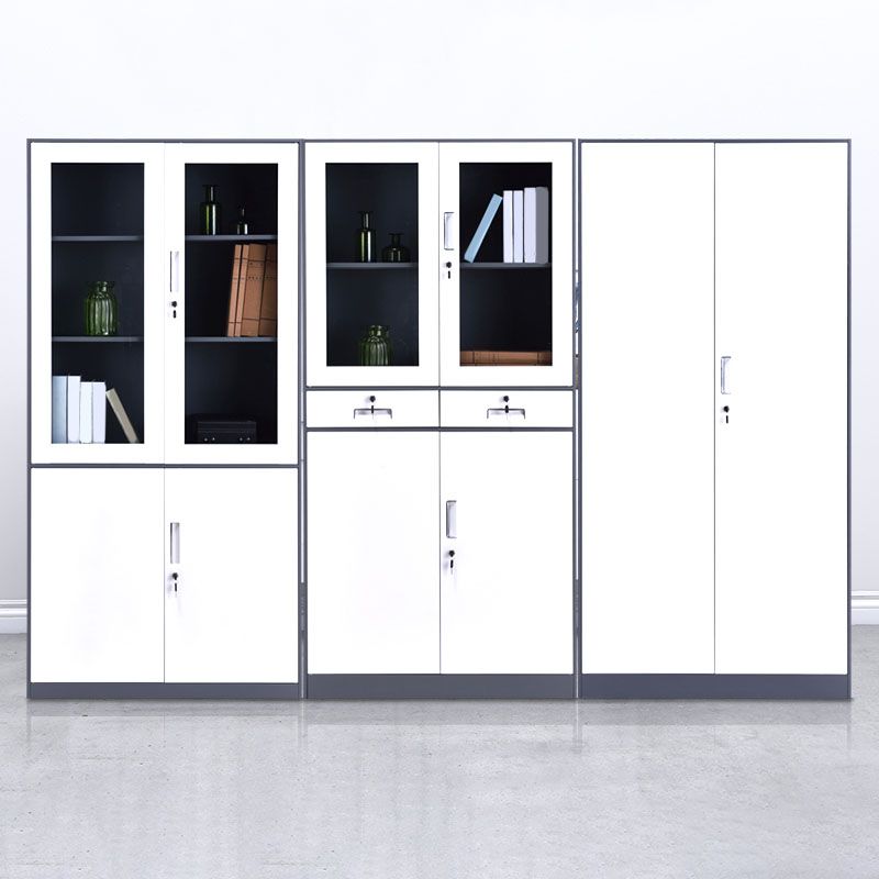 Contemporary File Cabinet Steel Frame Vertical File Cabinet with Key Lock