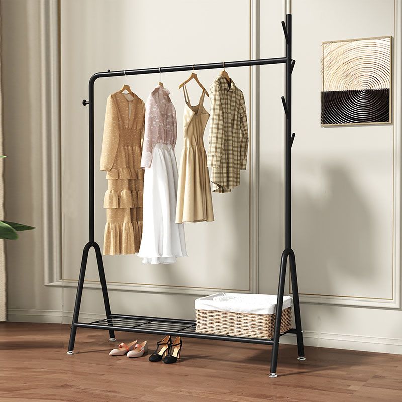 Contemporary Coat Hanger Metal Hooks Shelving Included Free Standing Coat Rack