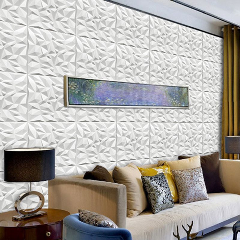 Modern Square Interior Wall Paneling Peel and Stick 3D Embossed Wall Paneling