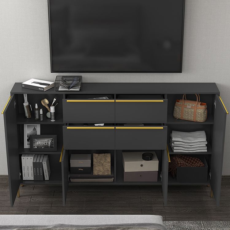 Luxury Enclosed Storage TV Stand Wooden Rectangle TV Cabinet